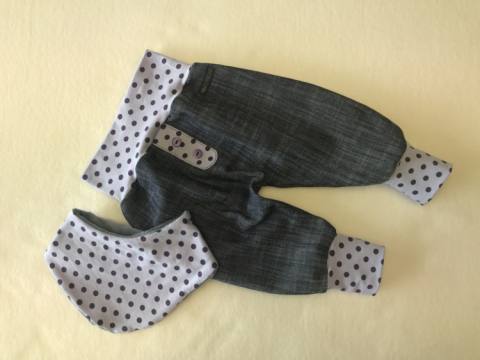 Otroški kompletek lila s pikicami 139